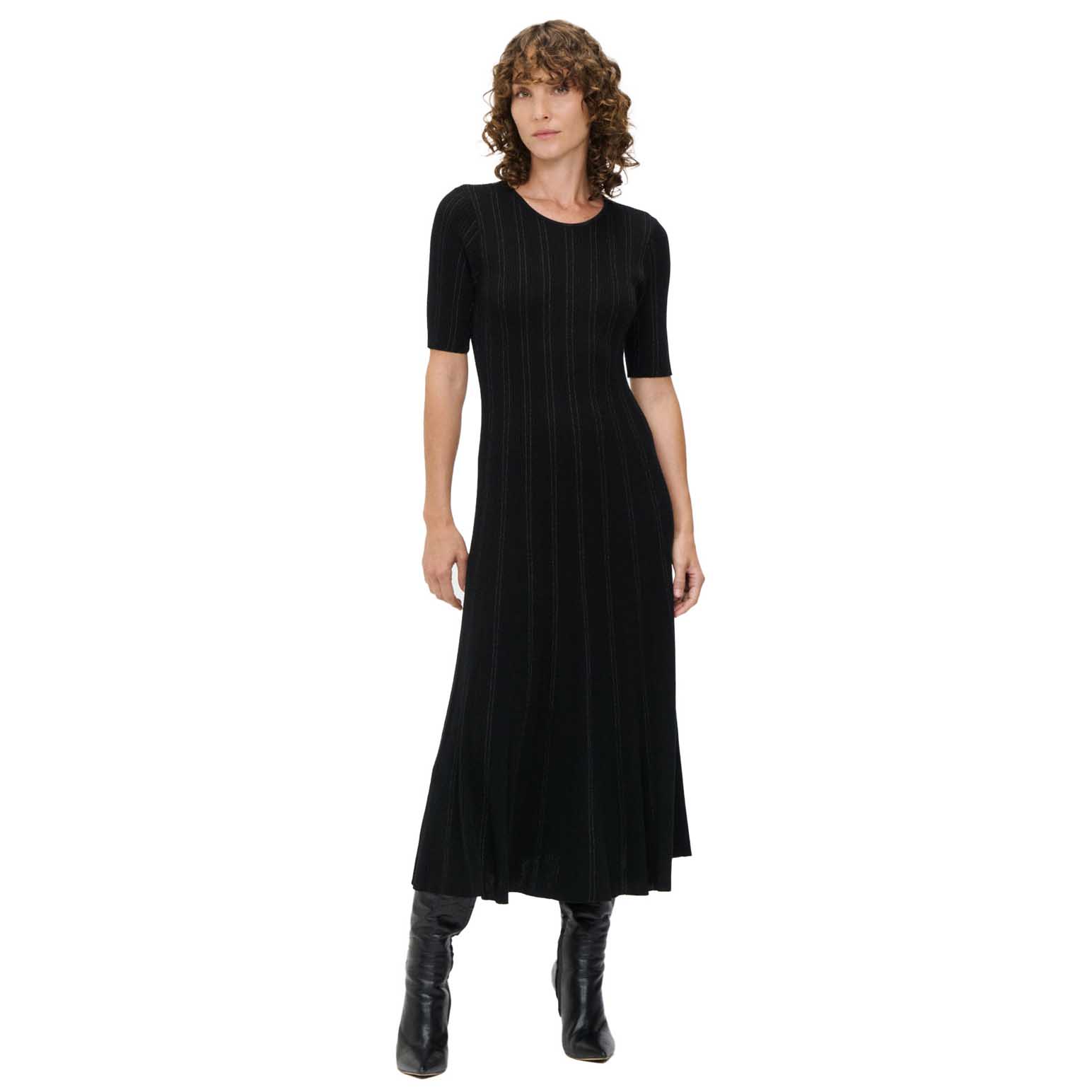 Veronika Maine Sparkling Stripe Knit Dress